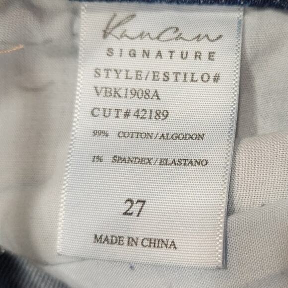 Kancan Baggy Fit Stretch Jeans High Rise Lightly Distressed Denim Blue Size 27 - Picture 7 of 8